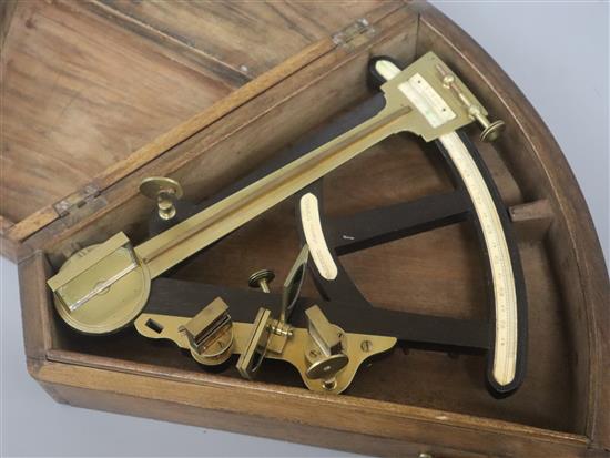 George Bradford, 99 Minories, London. A mahogany cased octant